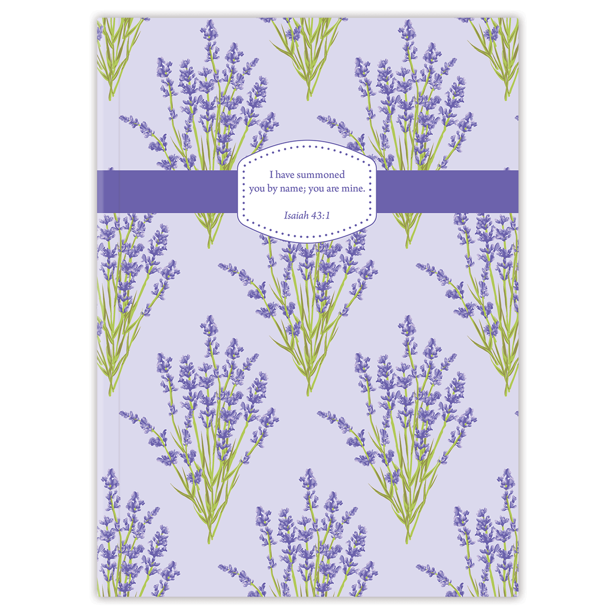 Softcover Lavender Bible journal with soft purple floral artwork, personalized scripture journal featuring a one-of-a-kind selection of curated scriptures for quiet time and devotion