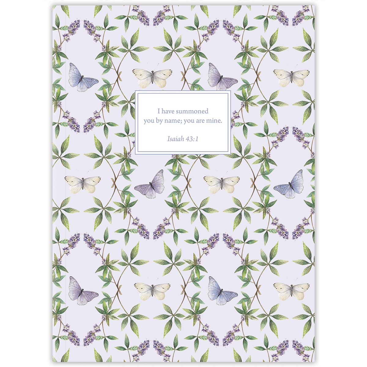 Personalized lavender butterfly planner with durable hardcover and custom name on butterfly design