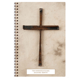 Luke Cross personalized scripture journal for men with wire coil binding by Paper Sunday, clean cross design with a unique collection of curated Bible verses for daily reflection and consistent use