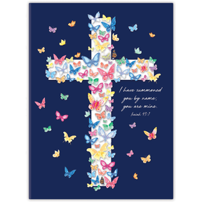 Hardcover personalized scripture journal for women with Mariposa Cross design, durable Christian gift journal with uniquely curated Bible verses for spiritual growth and encouragement