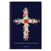 best selling navy floral cross planner with wire coil binding and custom name