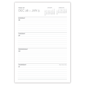 Paper Sunday Mens Planner | Black Jack | week left