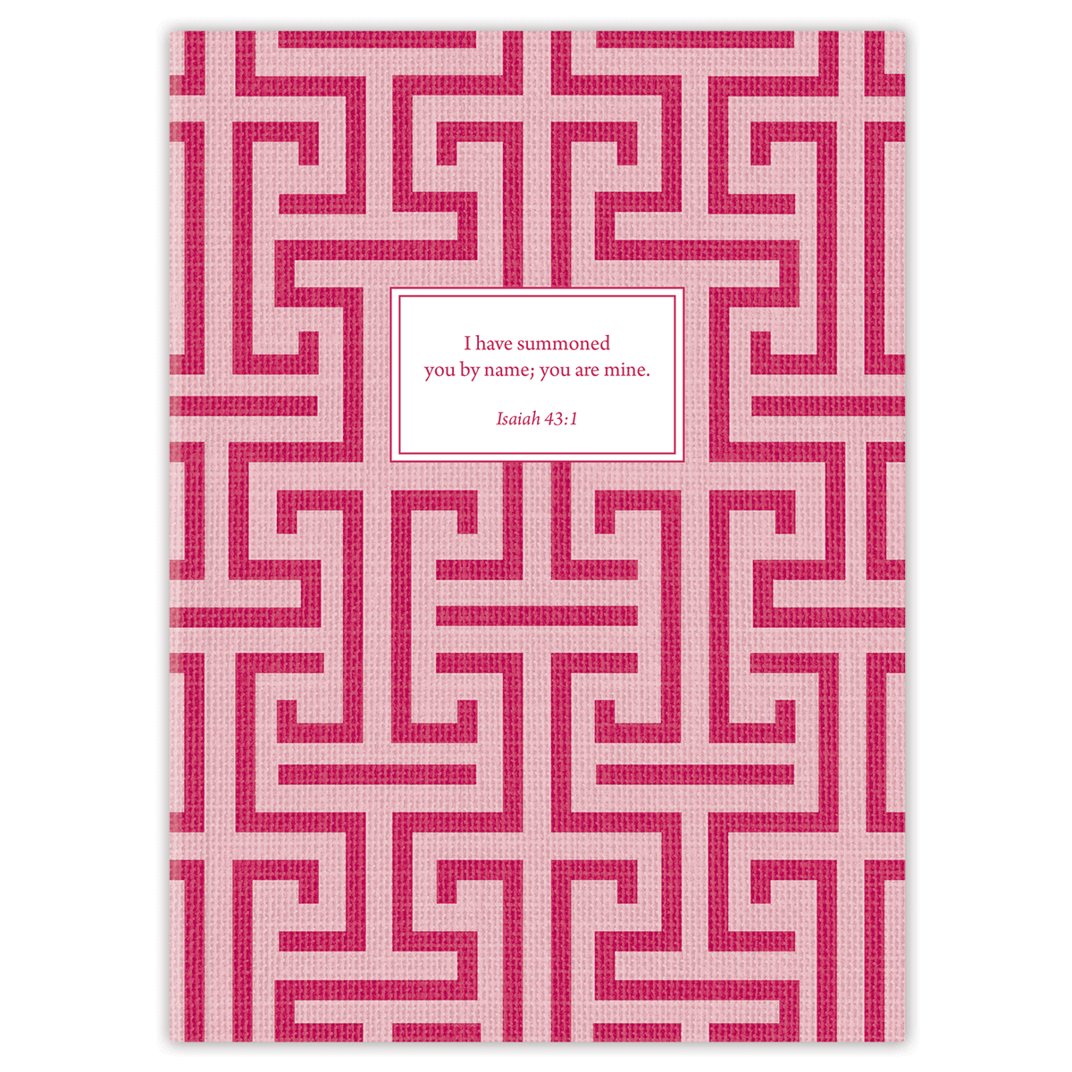 personalized linen maze planner with flexible soft cover and custom name on textured pattern