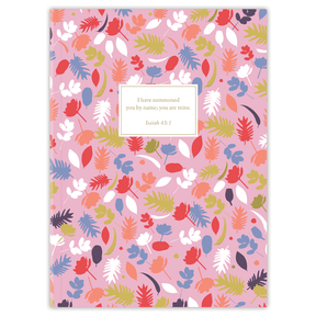 personalized pink petal planner with flexible soft cover and custom name on petal design