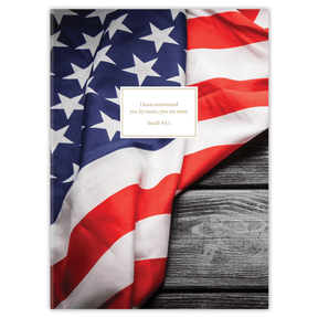 personalized American flag planner for men with flexible soft cover and custom name