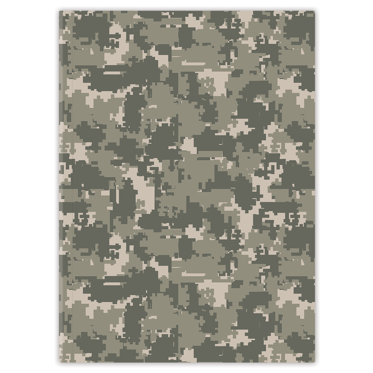 personalized camouflage planner with flexible soft cover and custom name on camouflage pattern
