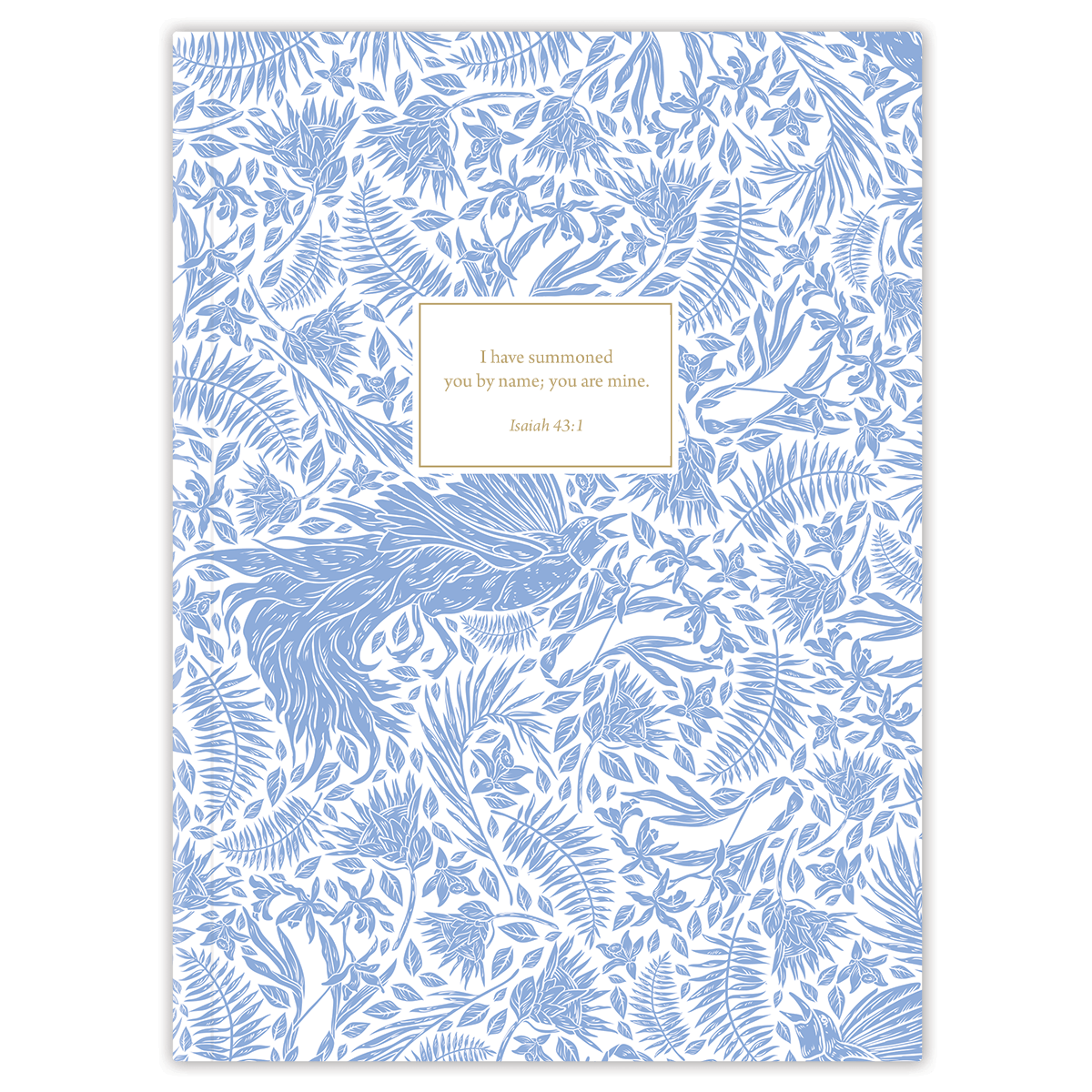 personalized chinoiserie bird planner with flexible soft cover and custom name on chinoiserie bird pattern