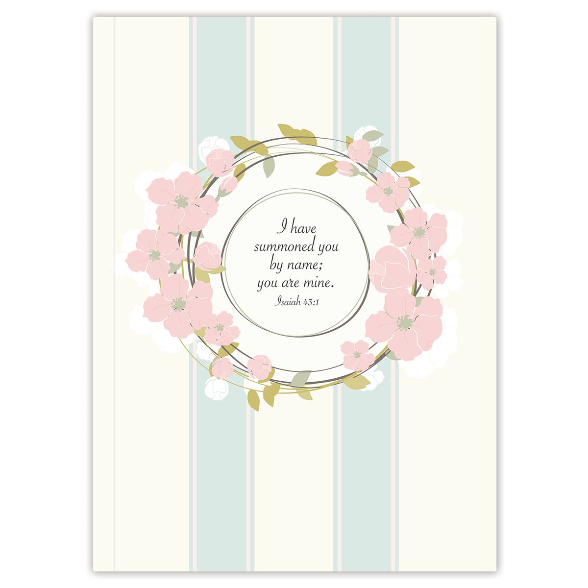 personalized floral wreath planner with flexible soft cover and custom name on floral wreath design