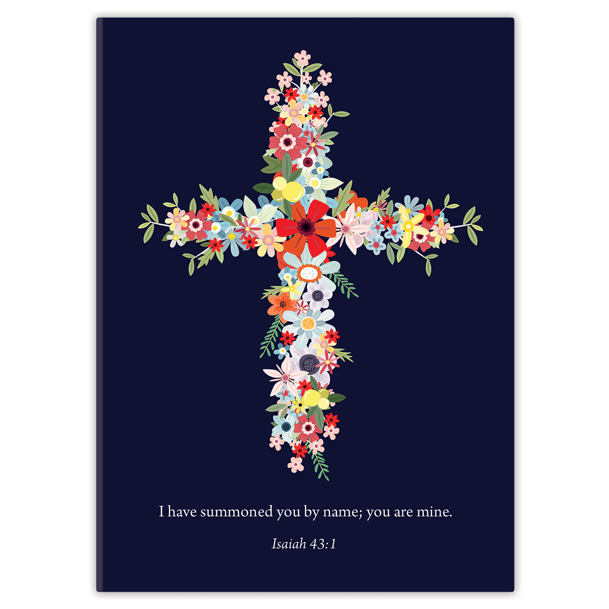 best selling navy floral cross planner with flexible soft cover and custom name