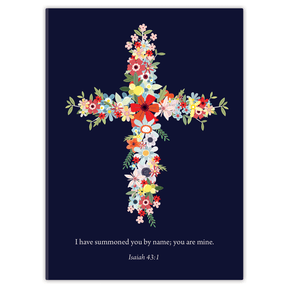 best selling navy floral cross planner with flexible soft cover and custom name