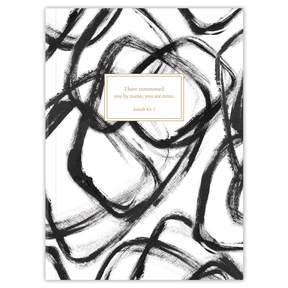 The image displays the cover of a planner titled "Black Jack (Women's Planner) by Jenn Thatcher". It features an abstract black and white painting with a text box containing a quote.