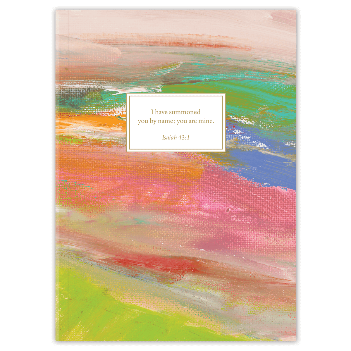 Softcover Hills & Valleys Bible journal with scenic design by Jenn Thatcher, personalized scripture journal featuring a one-of-a-kind selection of curated scriptures for journaling and reflection