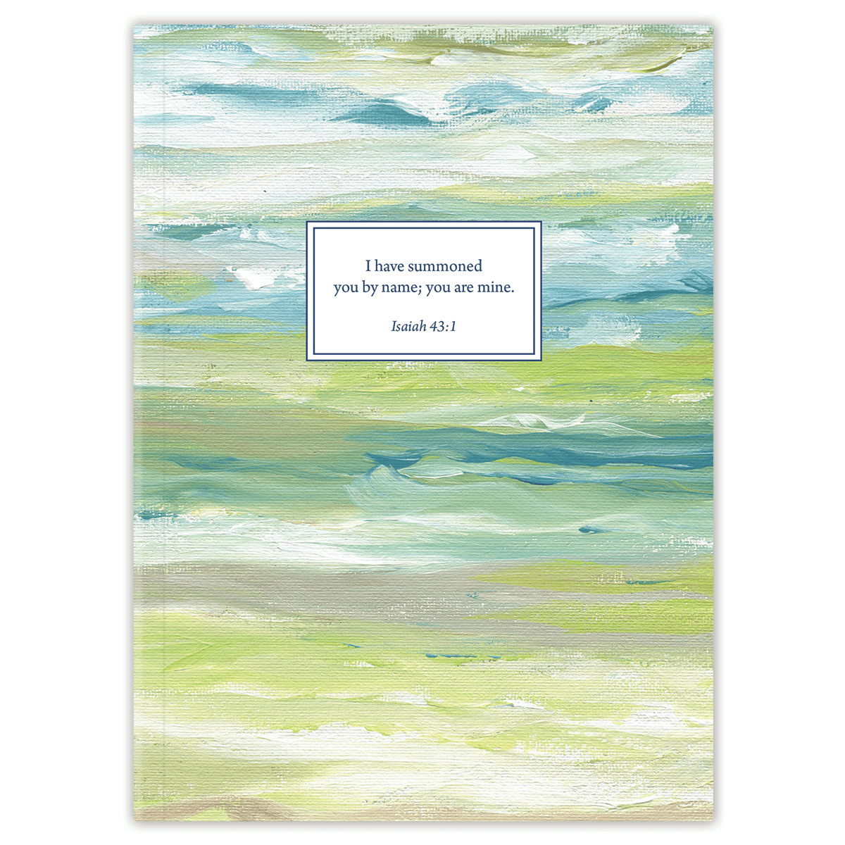 Custom planner with Still Waters design by Heather Hostetter and personalized name on flexible soft cover