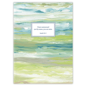 Custom planner with Still Waters design by Heather Hostetter and personalized name on flexible soft cover