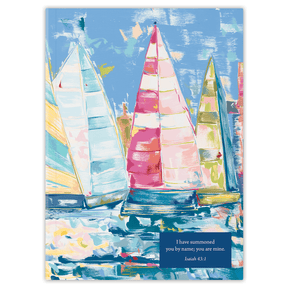 A tribute to sailing designed by Carolyn Joe with personalized scriptures on every page.  Paper Sunday has created the "Perfect Christian Gift".  Sailboat Journal, Personalized Scripture, Scripture journal, Bible Verse Journal, Prayer Journal, Bible Journal, Faith Journal, Meditation Journal, Personalized Bible