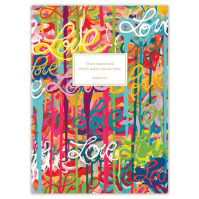 Softcover Can’t Stop All Your Lovin’ Bible journal with expressive artwork by Allison Castillo, personalized scripture journal featuring a one-of-a-kind selection of curated scriptures for quiet time and journaling