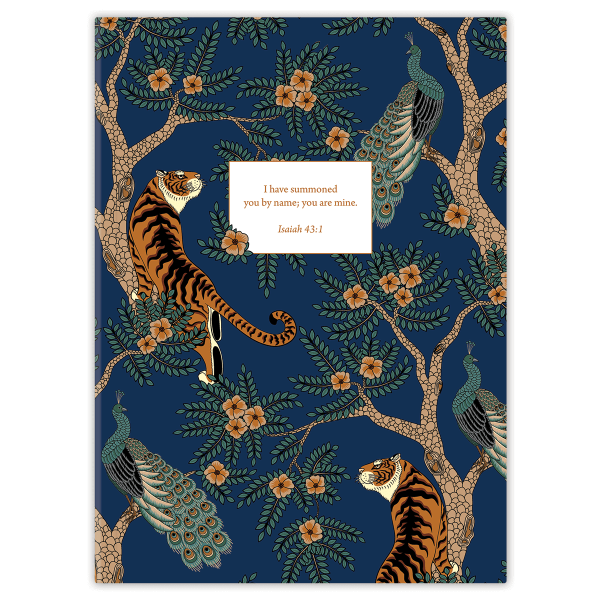 Softcover Menagerie Bible journal with artistic animal-themed artwork, personalized scripture journal featuring a one-of-a-kind selection of curated scriptures for journaling and reflection