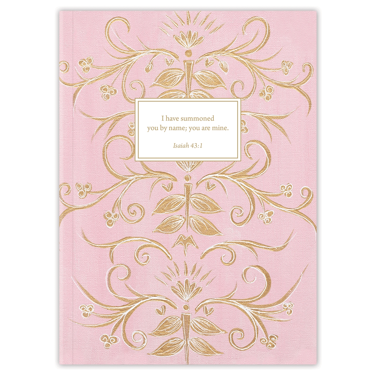 Softcover Pink Elegance Bible journal with refined pink design by Theresa Mangum, personalized scripture journal featuring a one-of-a-kind selection of curated scriptures for journaling and reflection