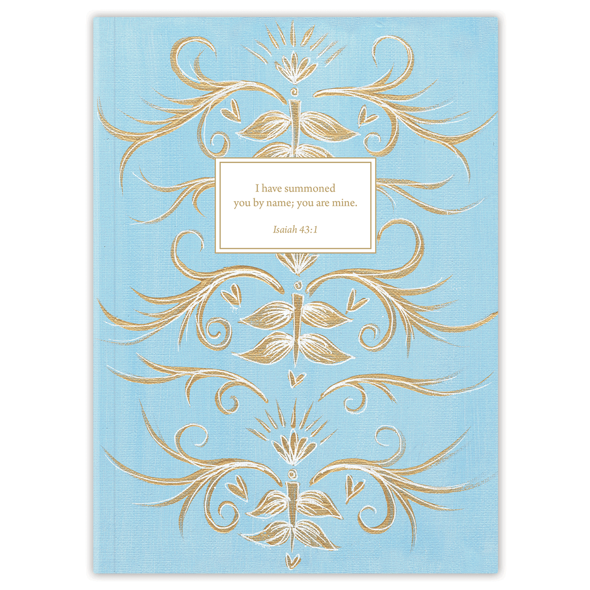 Custom planner with Blue Elegance design by Theresa Mangum and personalized name on flexible soft cover