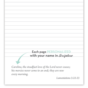 Bicycle Bliss, womens journal, lamentations 3:22, personalized scripture, bible verse