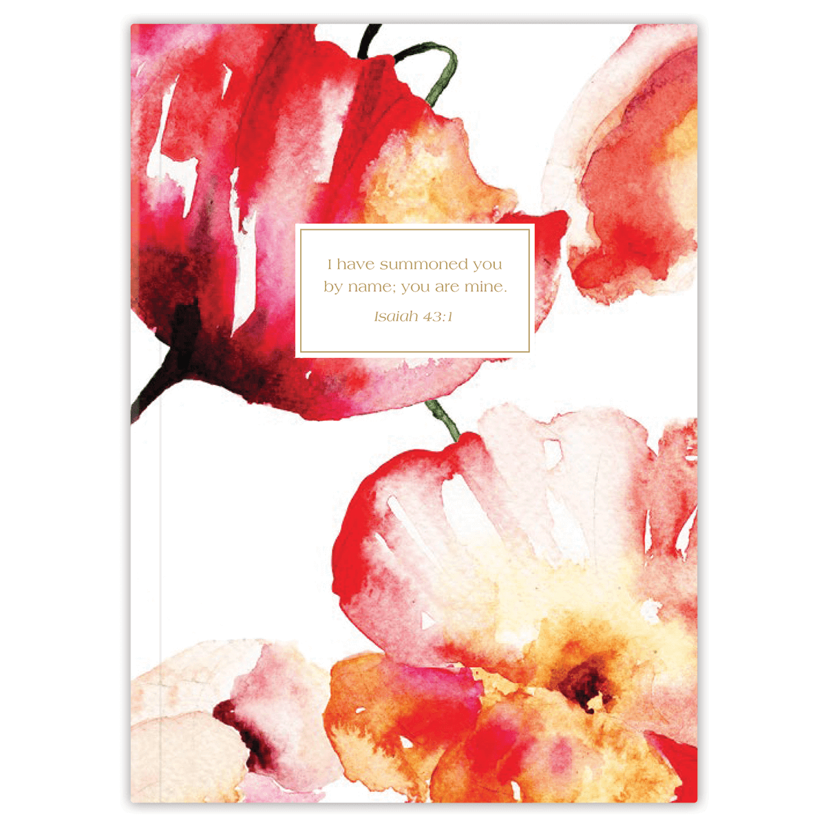 Softcover personalized Bible journal with Red Floral artwork, featuring a one-of-a-kind selection of scriptures for quiet time, prayer, and devotional writing