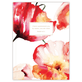 Softcover personalized Bible journal with Red Floral artwork, featuring a one-of-a-kind selection of scriptures for quiet time, prayer, and devotional writing