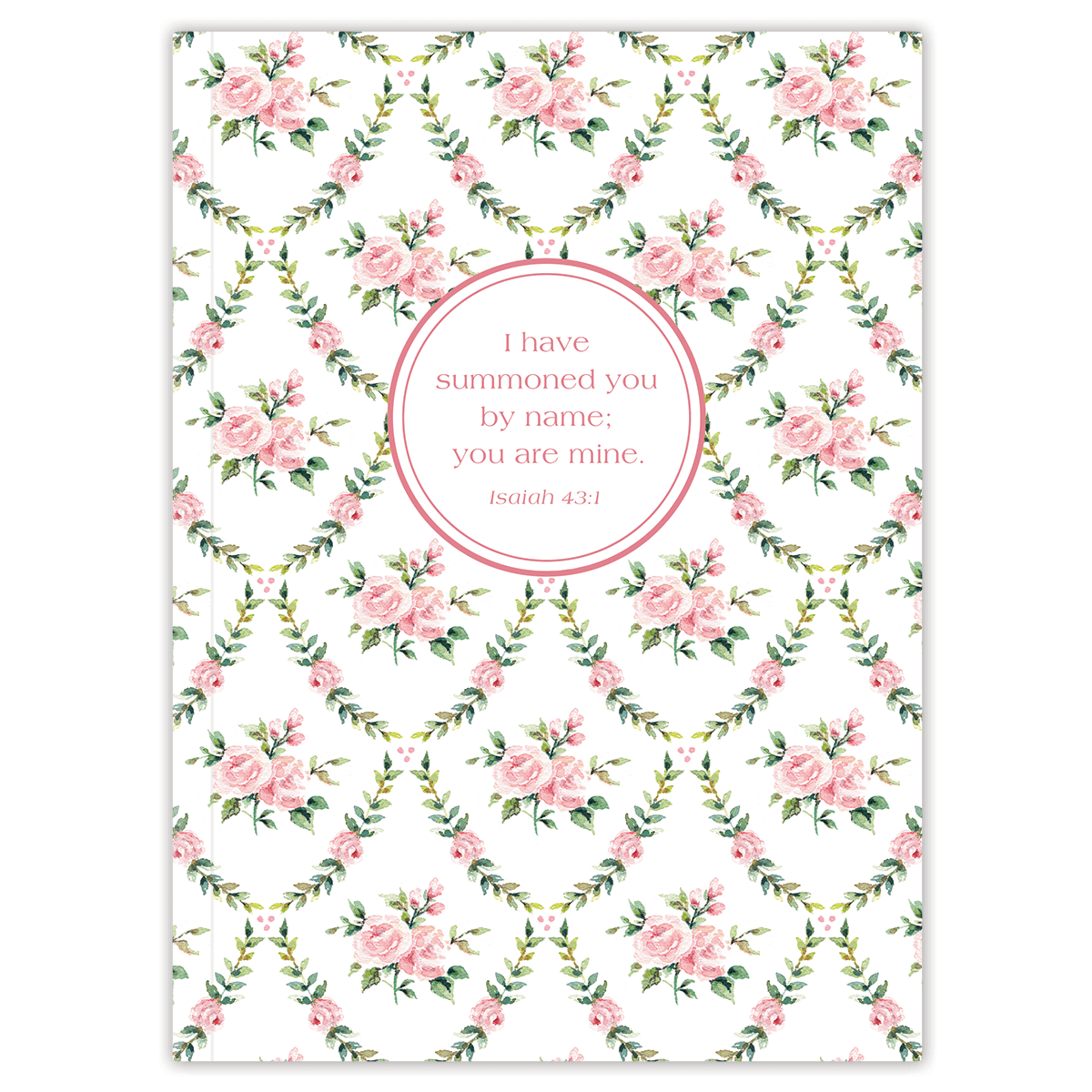 Softcover Rose Garden Bible journal with floral artwork by Lydia Carraway, personalized scripture journal featuring a one-of-a-kind selection of curated scriptures for quiet time and devotion