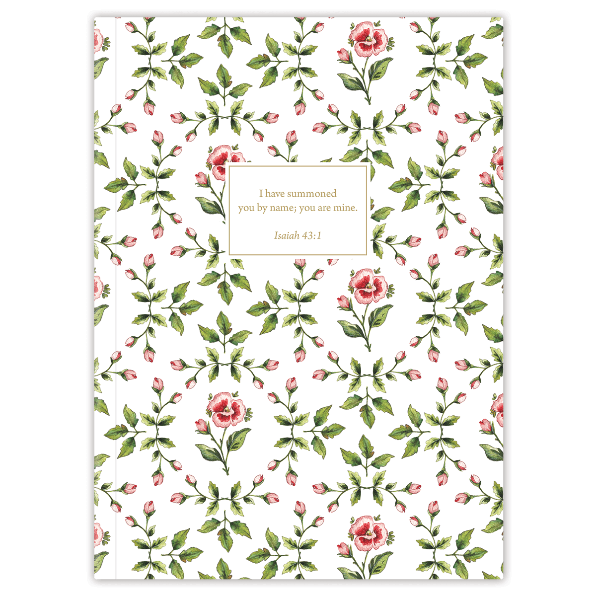 Softcover Roses Bible journal with classic floral artwork by Lydia Carraway, personalized scripture journal featuring a one-of-a-kind selection of curated scriptures for journaling and reflection