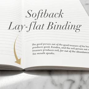 soft back lay flat binding, smyth-sewn binding, paper sunday quality