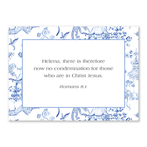 Personalized Bible verse cards blue design custom scripture cards for women Christian gift for encouragement and daily prayer