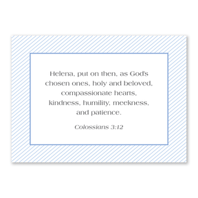 personalized Bible verse cards blue design for women to use during daily prayer encouragement and quiet time reflection