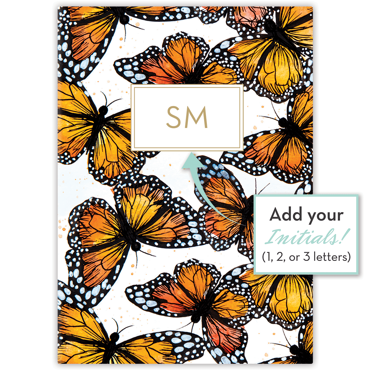 personalized scripture journal with custom initials monarch butterfly design mini Bible journal personalized Christian gift