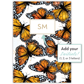 personalized scripture journal with custom initials monarch butterfly design mini Bible journal personalized Christian gift