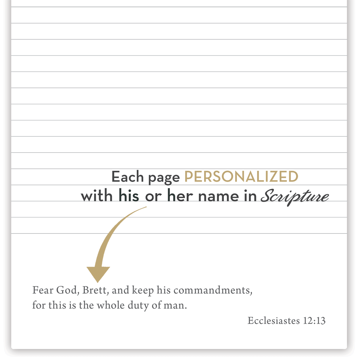 personalized Bible verse journal showing name woven into scripture custom mini journal for daily encouragement and faith