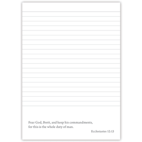 custom scripture mini journal personalized Bible verses example page for faith encouragement and quiet time