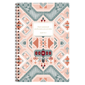 personalized boho planner with wire coil binding and custom name on boho design